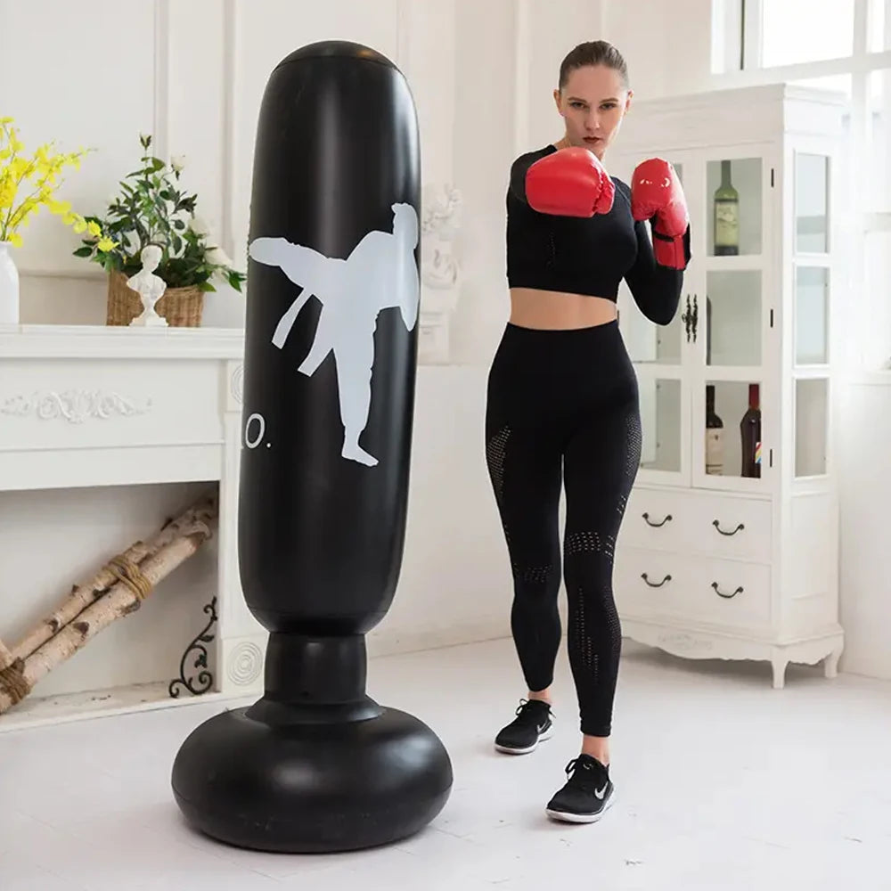 1pc KO Style Inflatable Boxing Sandbags Punching Bag 160cm/63inch Boxing Column Karate Taekwondo Training Props