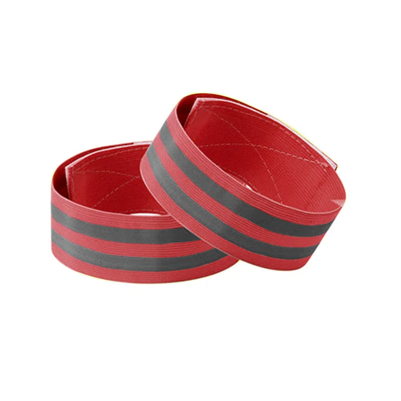 2PCS Running Reflective Arm Bands for Wrist Ankle Leg LED Reflector Armband Night Cycling Safety Light Tape Led Bracelet Strap