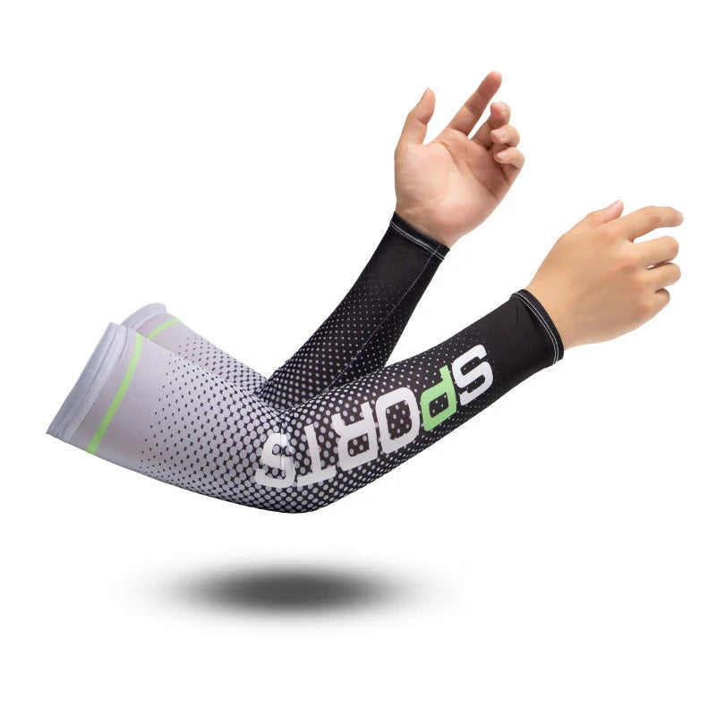 2023New Ice Silk Sleeve Sunscreen Cuff UV Sun Protection Arm Sleeves  Anti-Slip Men Women Long Gloves Outdoor Cool Sport Cycling