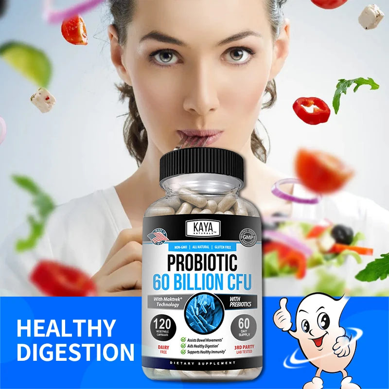 Probiotics 60 Billion CFU | Gut Health & Immune Support Supplement | Digestive Support Unisex