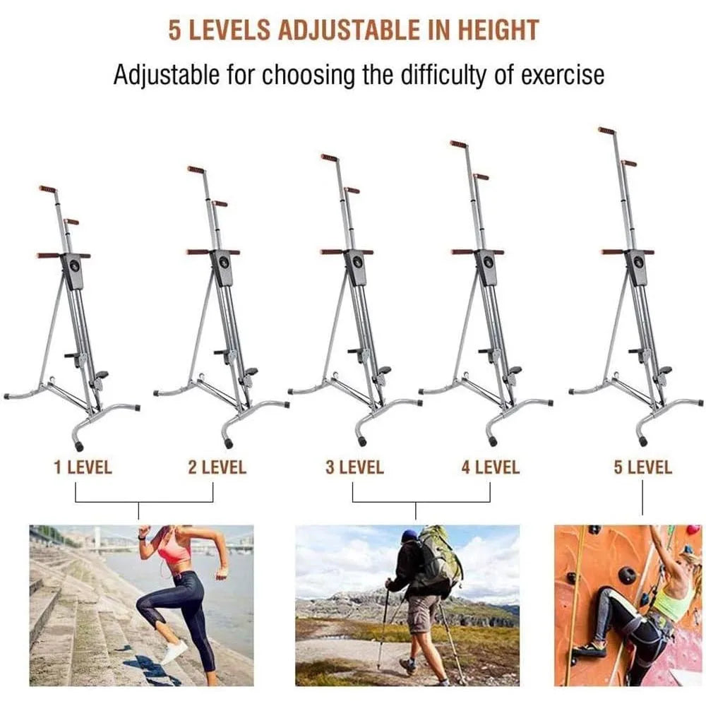 Vertical Climber Combines Resistance Training with LCD Display Universal Home Stepper Body Building Durable Exercise Climbing