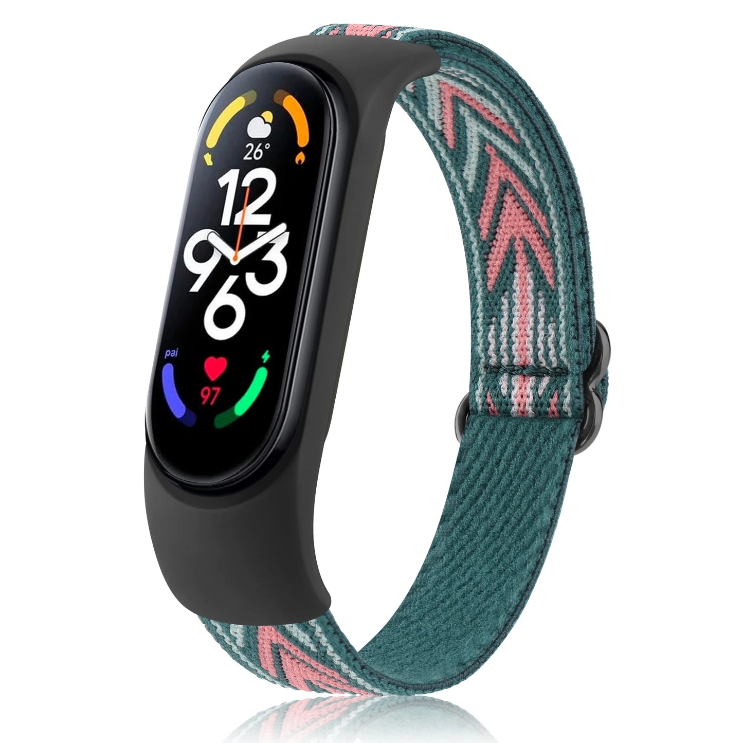 Elastic Nylon Watch Strap For Xiaomi Mi Band 7 6 5 4 3 Band Adjustable Wristband For Xiaomi Mi Band 3 4 5 6 7 Strap Replacement