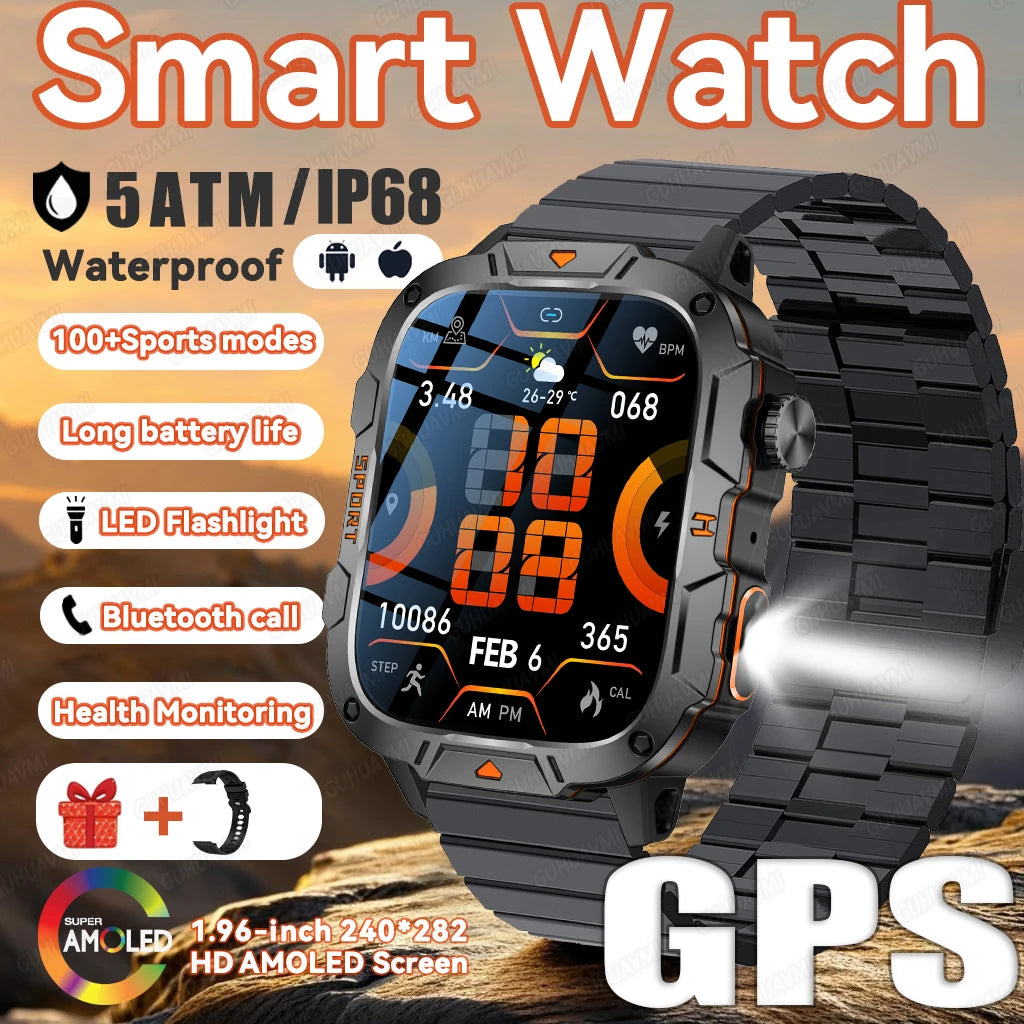 2025 For HUAWEI Ultimate Edition Military Quality GPS SmartWatch 5ATM 1.96'' HD AMOLED Heart Rate Bluetooth Call Man Smart Watch