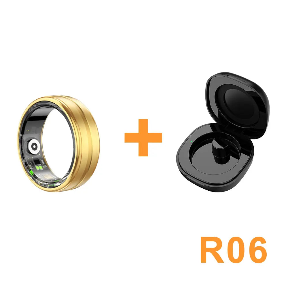 Smart Rings R06 Men Women Blood Oxygen Heart Rate Multipe Sport Mode Sleep Monitoring IP68 Waterproof Titanium Steel Finger Ring