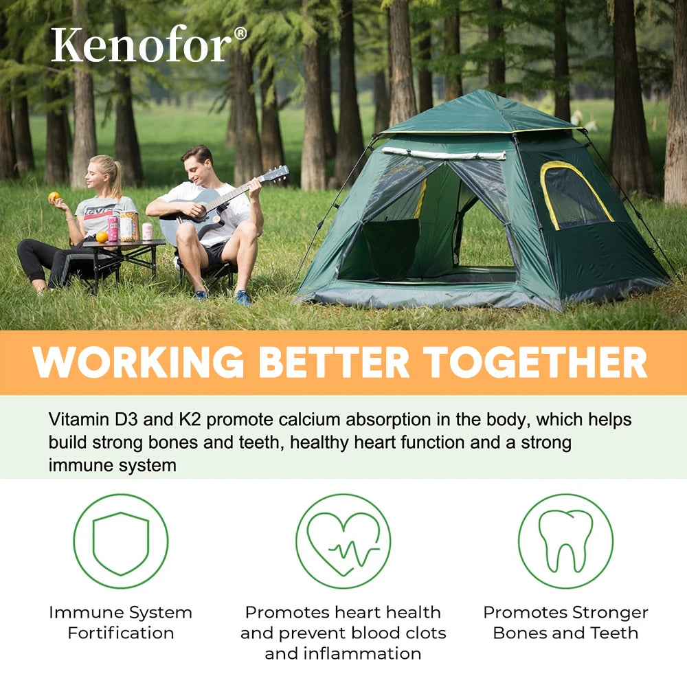 Vitamin D3 K2 Capsules - B6, Zinc, Vitamin D3 10000 IU and Vitamin K2 MK7 for Heart, Bone, Joint, Muscle and Immune Health