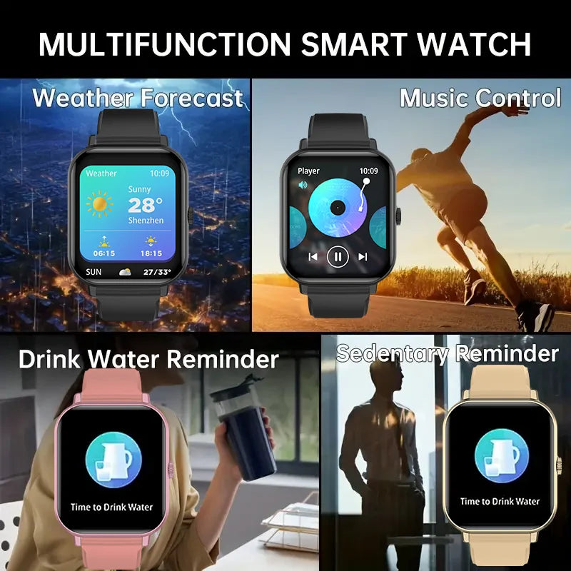 LAXASFIT 2025 New Men's Smart Watch Women's Gift Full Touch Screen Sports Fitness Watch Bluetooth Phone Digital Smart Watch