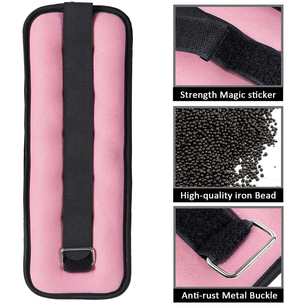 1Pair Adjustable Ankle Weights (0.5kg/1kg) - Neoprene Leg & Arm Straps for Fitness, Aerobics, Physical Therapy - Women, Men,Kids