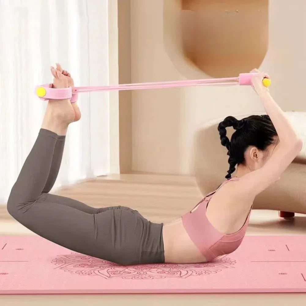 6-Tube Resistance Bands Set with Foam Sport At Home Yoga Pedal Puller Shoulder Opening TPE 8-Line Tension Rope Fitness Equipment