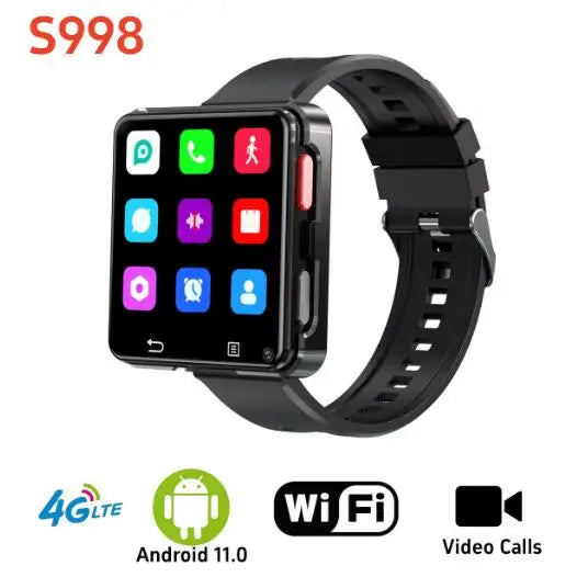 2025 S998 Smart Watch 4G Android 11.0 OS 500W Dual Camera 3GB 32GB 2.64 inch 480*480 GPS WIFI Smartwatch Men PK S999 DM101 DM100