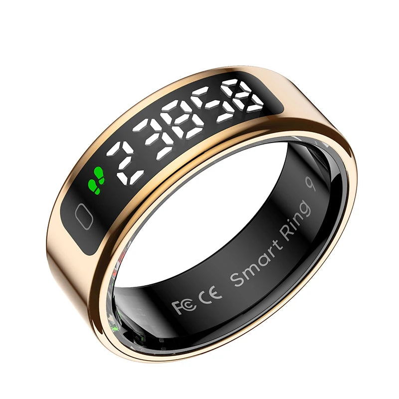 New R12 Smart Ring with Display Screen Touch Health Manager Wireless Charge Multi Sports Modes 5 ATM Waterproof For Men Women