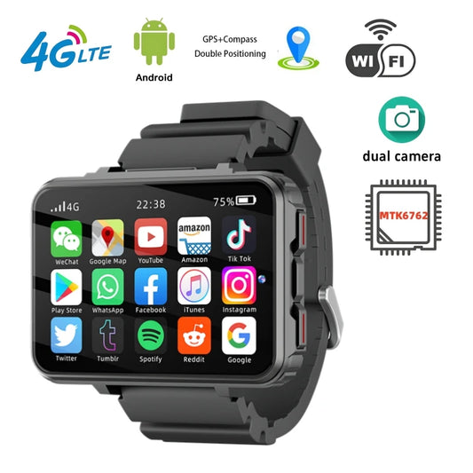 VP999 Global Version 4G NET Smartwatch Android OS 1500mAH Battery 2.4"Big Screen Play Games WIFI GPS Location Men Smart Phone