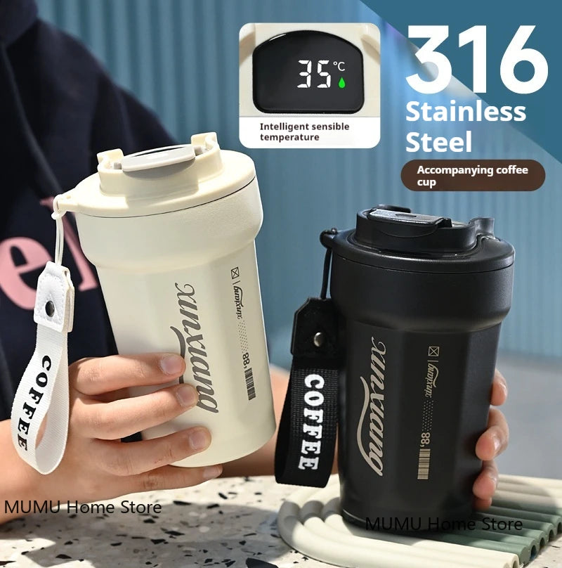 480ML Coffee Mug 316 Stainless Steel Vacuum Flask Keeps Cold and Heat Thermal Mug Car Insulated Cup Tumbler Travel Water Bottle