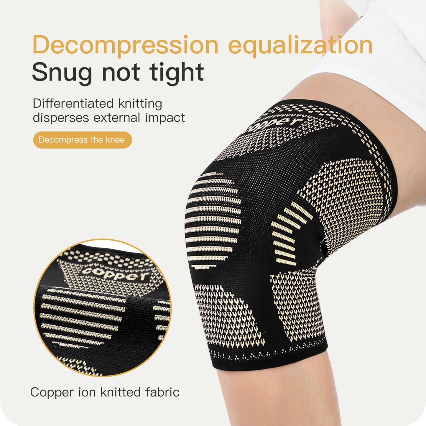 1PC Copper Knee Brace for Arthritis Pain Support-Copper Knee Sleeve for knee pain Compression sleeve for Sports,Knee Pain Relief