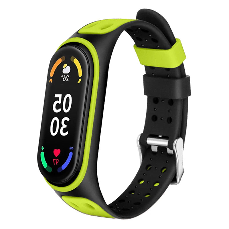 Sport Strap for Mi Band 7 6 5 Bracelet Belt Silicone Watchband Replacement Smartwatch Bracelet for Xiaomi Mi Band 3 4 5 6 Strap