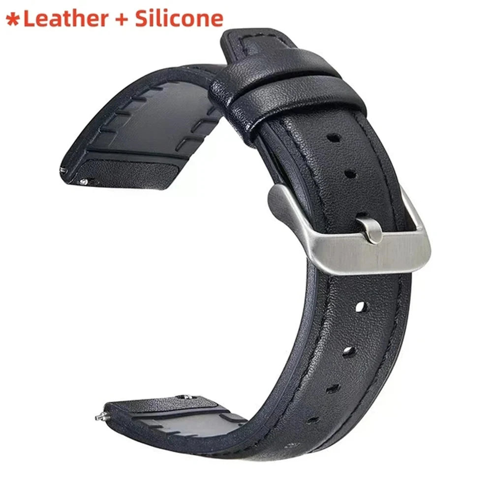 22mm Leather Strap For Huawei Watch GT5 GT 5 Pro 46mm Smart Watch Band Huawei GT 4 3 2 GT4 GT3 Pro 46mm Women Man Watch Bracelet